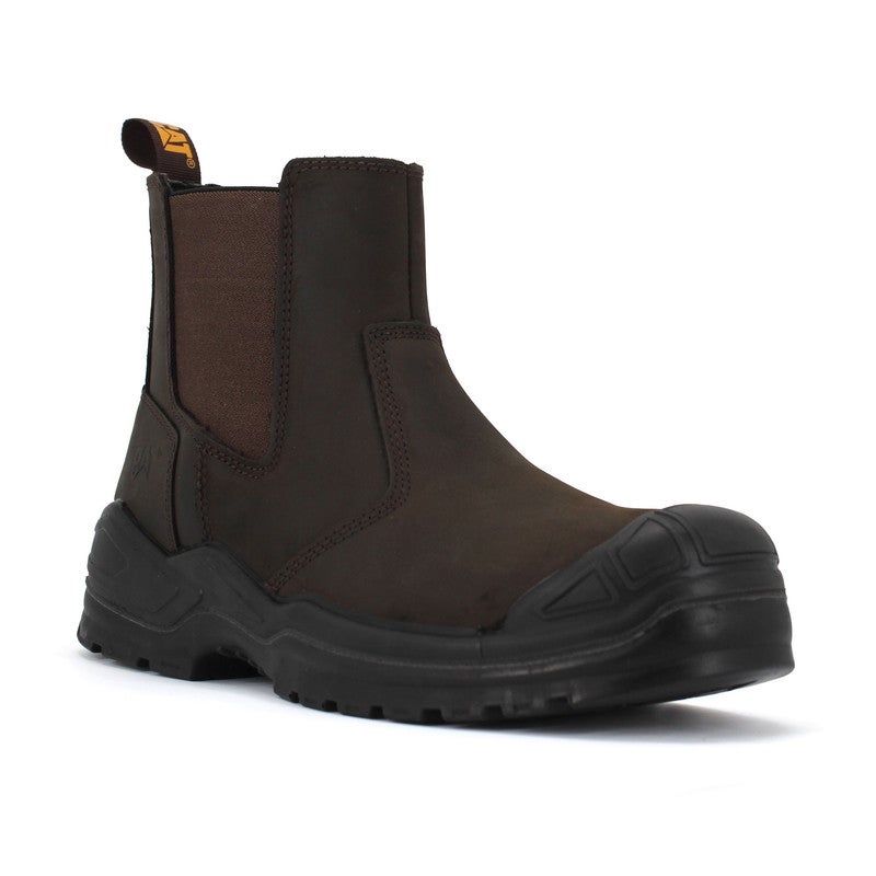 CATERPILLAR بوت أمان CAT- Striver Dealer Bump ST S3 SRC – بني | رأس فولاذي، مقاوم للماء، مقاوم للانزلاق والثقب، نعل PU مزدوج الكثافة - Image 2