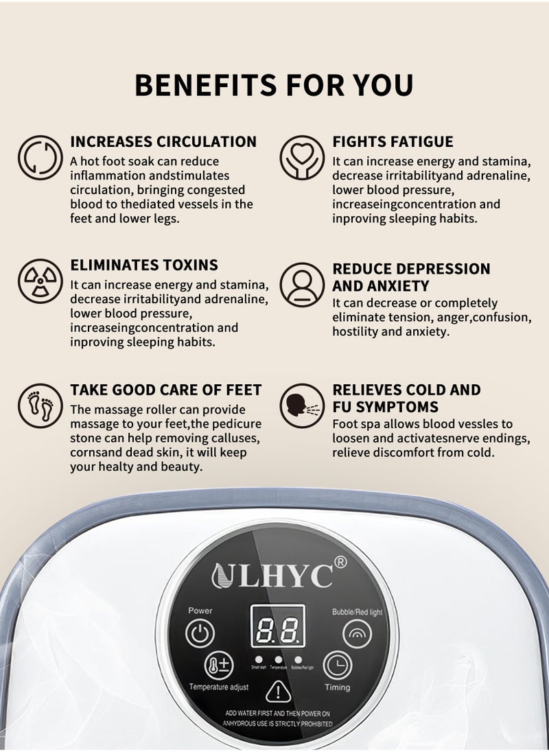 Foot Spa Bath Massager Machine With Temperature Control Vibration And Bubble Jet