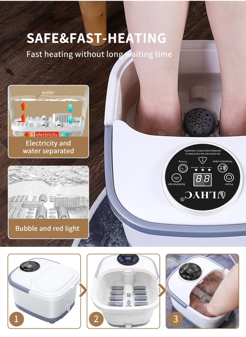 Foot Spa Bath Massager Machine With Temperature Control Vibration And Bubble Jet