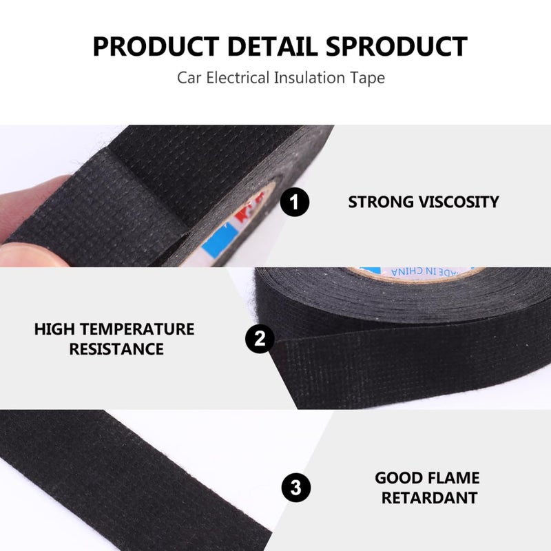 4 Pcs Black Automotive Electrical Insulation Tape 19mm x 15m Waterproof for Car Wire DIY Home Industrial Use - Image 3