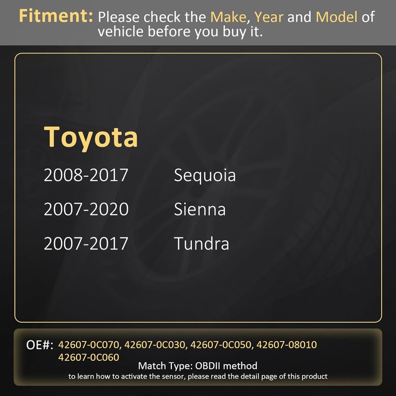 Marsflex TPMS Sensor for Toyota - Programmed Tire Pressure Monitoring System (4 Pack) - Image 2