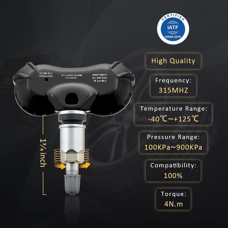 Marsflex TPMS Sensor for Toyota - Programmed Tire Pressure Monitoring System (4 Pack) - Image 4