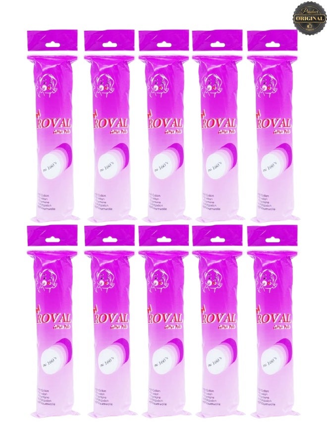 ROVAL 10 Pieces Cotton Pads 160 Pcs  - Image 1