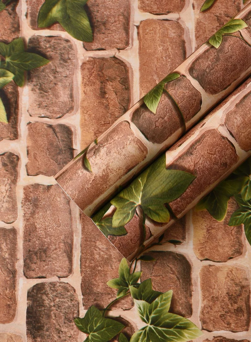والوبيديا ملصق جداري بنمط طوب ذاتي اللصق لديكور المنزل (45cm*500cm)