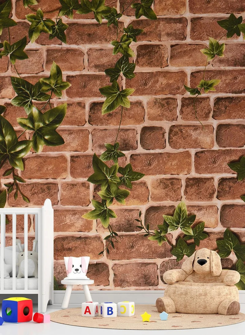 والوبيديا ملصق جداري بنمط طوب ذاتي اللصق لديكور المنزل (45cm*500cm)