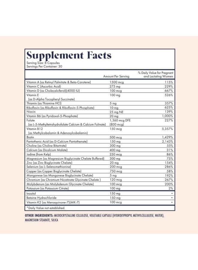 FullWell Prenatal Vitamins Lemon | choline, folate, vitamin D for fetal growth, brain development | 26 Vital Nutrients | Dietitian-formulated, OBGYN recommended, non-GMO, 3rd Party tested, 60 Servings - Image 1