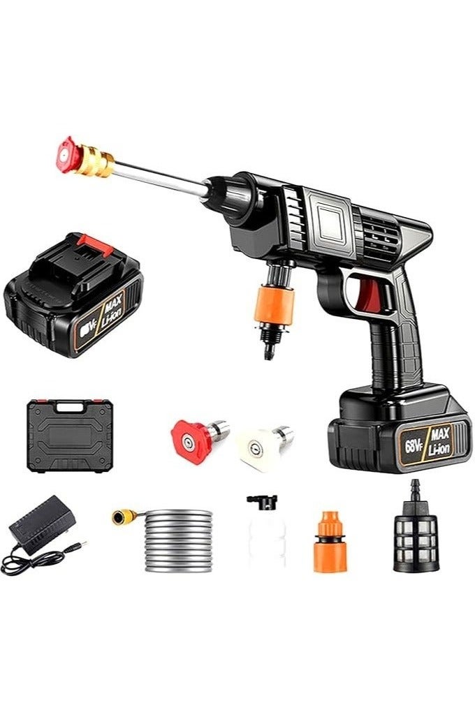 Cordless 68V Portable Pressure Washer – Electric High-Pressure Cleaning Gun with Rechargeable Battery for Car, Floor & Garden Use - Image 1
