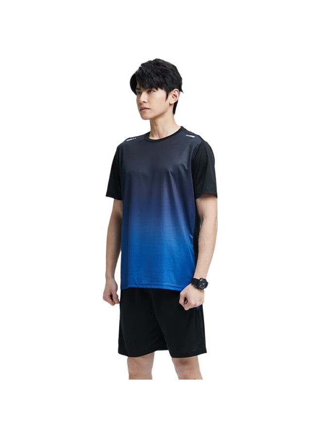 BURUITE Men'S Sports Set, Summer Fitness Clothing, Quick-Dry Short-Sleeve T-Shirt, Basketball And Badminton Training Shorts, Running Gear - Image 1