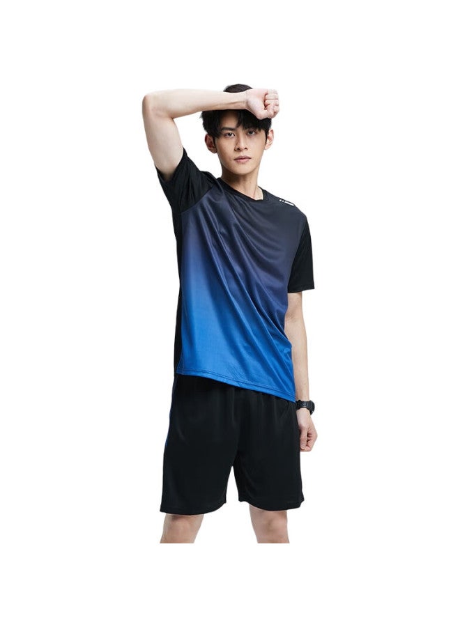 BURUITE Men'S Sports Set, Summer Fitness Clothing, Quick-Dry Short-Sleeve T-Shirt, Basketball And Badminton Training Shorts, Running Gear - Image 2