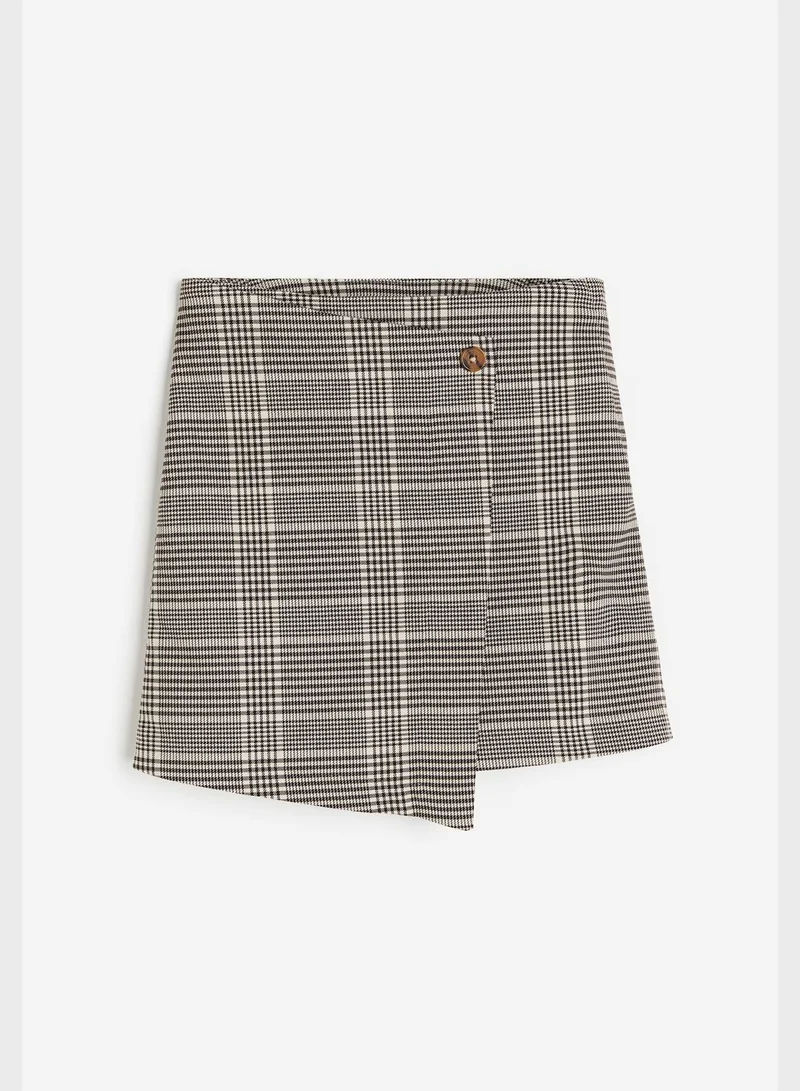 H&M Youth Checks Wrap Midi Skirt