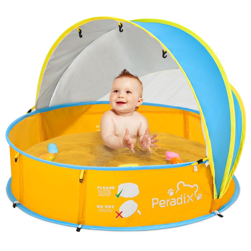 Peradix Baby Beach Tent Paddling Pool for Kids Pets with UV Sun Shelter Canopy Mosquito Net Portable Pop Up Infant Ball Pit Tent Toddler Wading Pool Perfect for Summer Beach Fun - Image 3