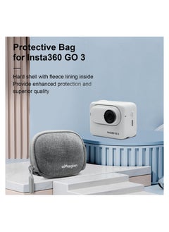 KASTWAVE Small Carrying Case for Insta360 GO 3, Camera Accessories Kit Hard Protective Bag, Travel Bag Half Open Zipper Connectable to Selfie Stick Tripod, for Insta360 GO 3 Action Camera  - Image 2