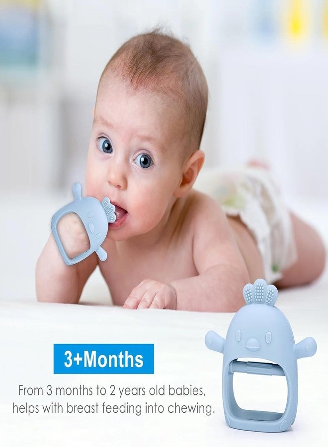 lizepto Baby Toy - 2 in 1 Teether for Infants | Silicone & Neem Wood Teether | BPA Free, Soft, Safe & Non-Toxic Chewing Toy for Babies | Natural Soothing Relief (Light Blue Teether) - Image 4