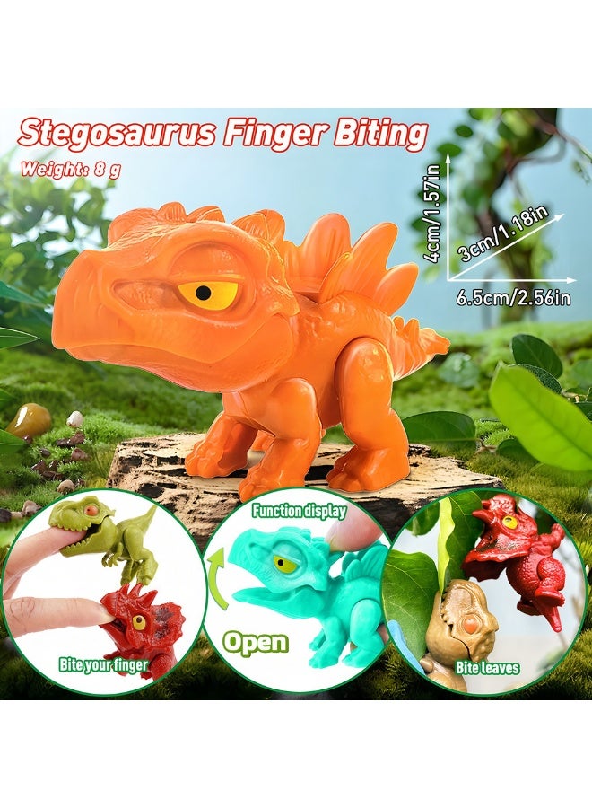 NIBEMINENT Fun Finger-Biting Dinosaur Toys - T-Rex and Assorted Twistable Dinosaurs