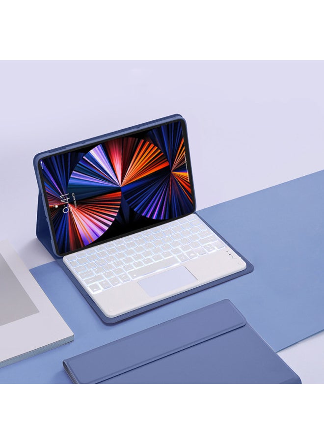 Generic For Lenovo Small P11 Flat Leather Case Pad Pro Protective Case Bluetooth Keyboard Wonderful Touch Backlight 11.5 Inch-Color:Smoked Clothes Purple-touch Bluetooth Keyboard (backlit)-Product Type:Lenovo M10 Plus 3gen 10.6 Inch 2022 Version Universal  - Image 1