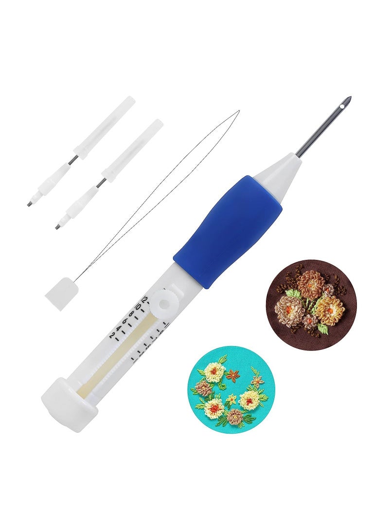 Needle Thread Embroidery Pen for Crochet Felting Knitting - Sewing Tools Set Magic Embroidery Pens and Needle Threader for Hand Sewing Needlework
