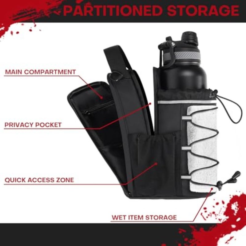 Magnetic Gym Bag for Water Bottle, Sports and Travel Carrier for Men and Women with Phone Pocket, Adjustable Shoulder Strap, Secure Magnetic Water Bottle Holder, Gym Accessories Organizer Black - Image 5