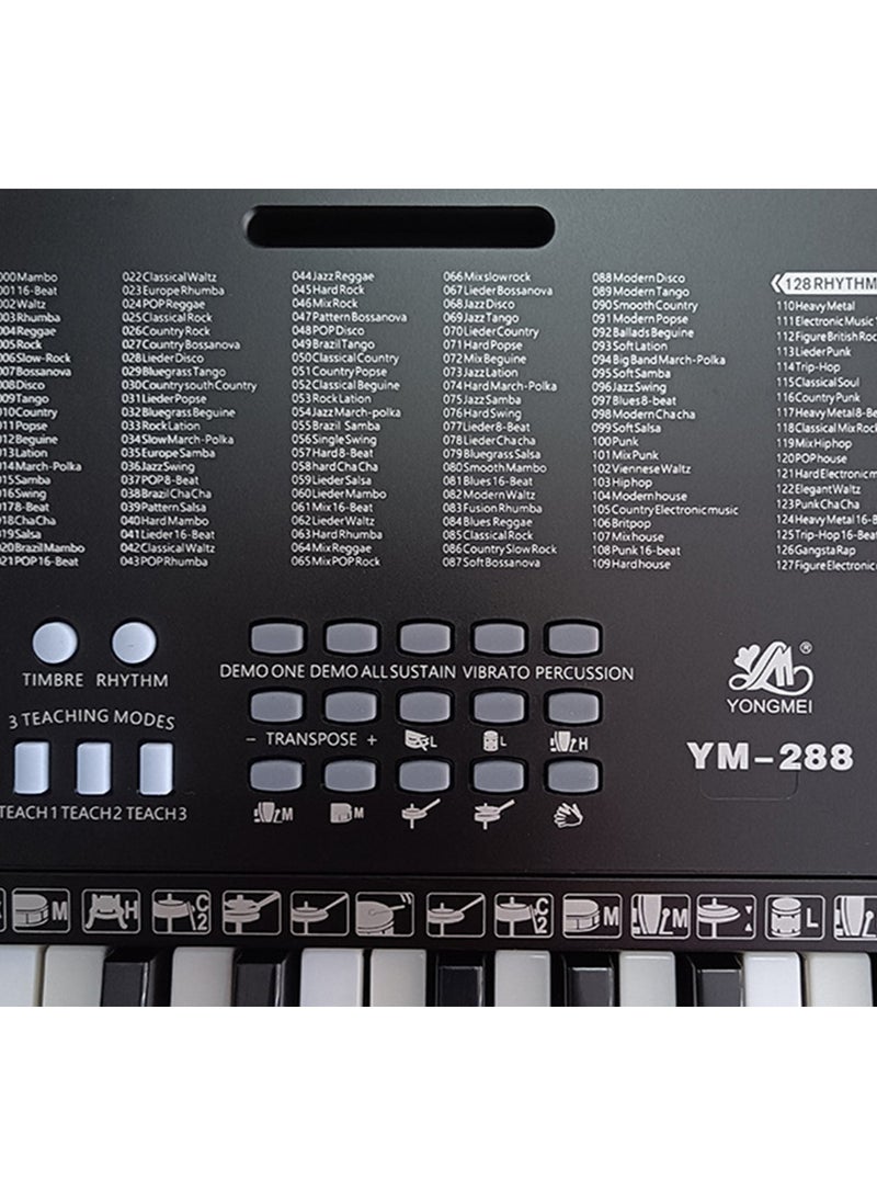 YONGMEI - 61 Key Keyboard Piano for Beginners LED Display YM288 Eletronic Keyboard Digital Piano with Sheet Music Stand, Power Supply, Small Microphone, Keyboard Stand - Image 1