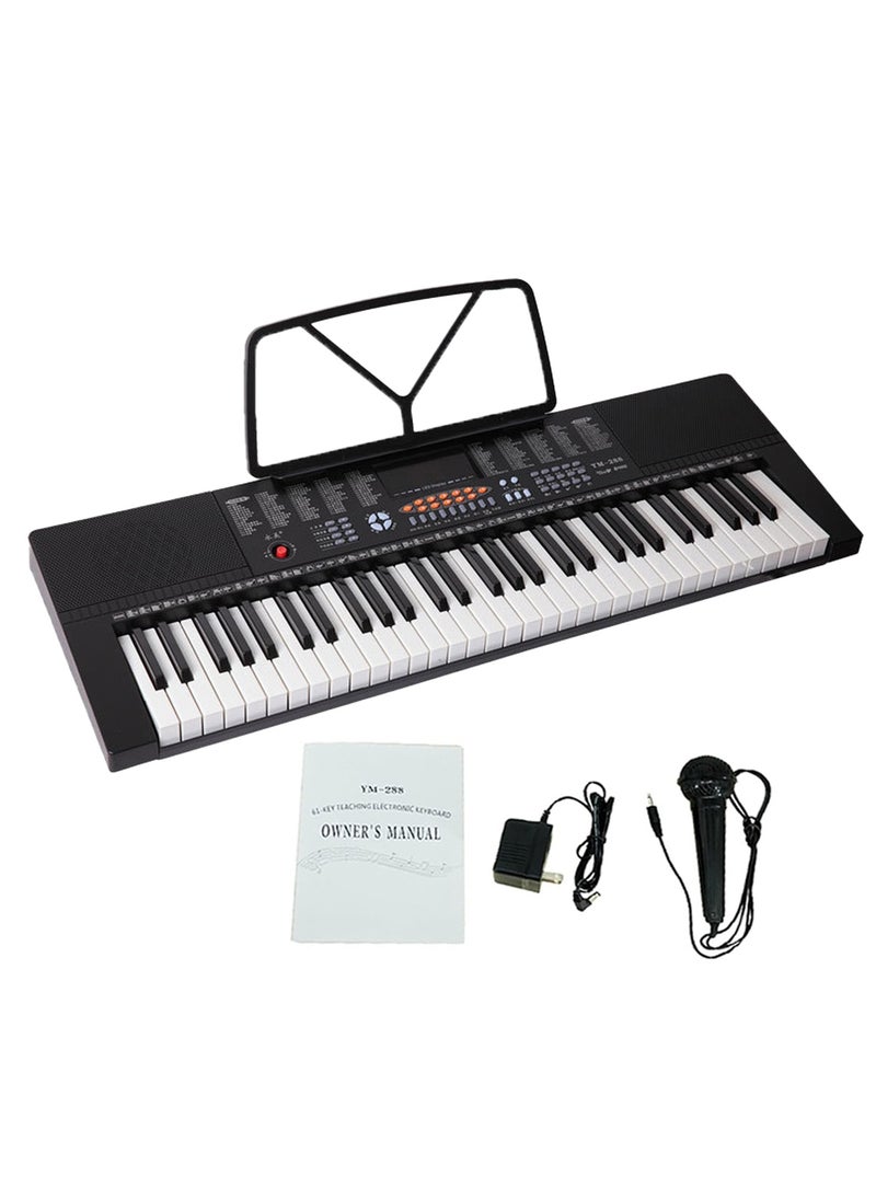 YONGMEI - 61 Key Keyboard Piano for Beginners LED Display YM288 Eletronic Keyboard Digital Piano with Sheet Music Stand, Power Supply, Small Microphone, Keyboard Stand - Image 1