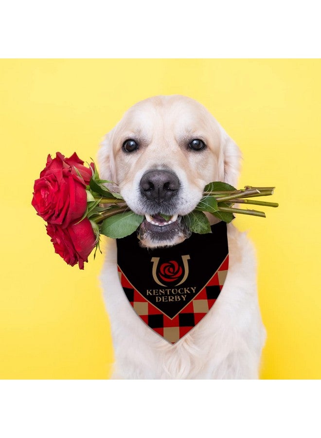 Pudodo Derby Dog Bandana Kentucky Run for The Roses Dog Scarf Adjustable Accessories for Small Medium Dogs Cats Pets - Image 3
