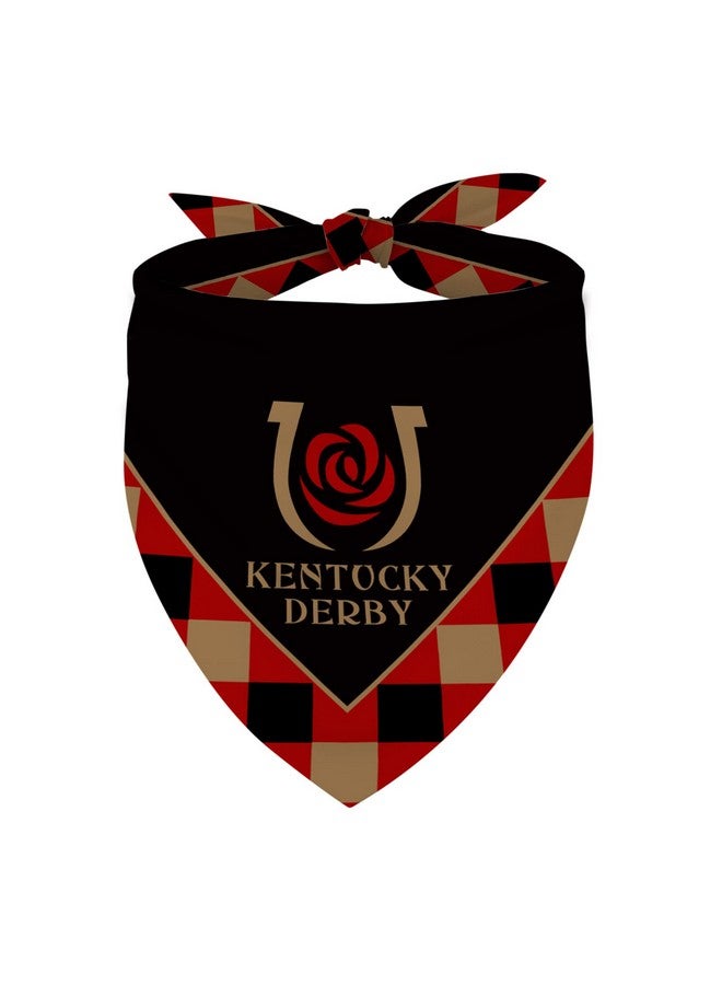 Pudodo Derby Dog Bandana Kentucky Run for The Roses Dog Scarf Adjustable Accessories for Small Medium Dogs Cats Pets - Image 1