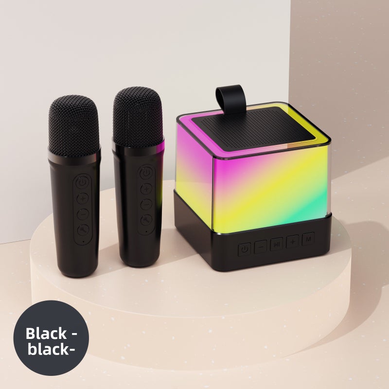 K30 Wireless Karaoke Microphone Speaker with Lights K18 Black 