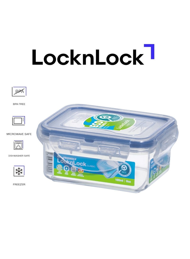 LOCK & LOCK LocknLock Rectangular Food Storage Container 180ml Airtight Leakproof Lid, BPA-Free, Microwave, Freezer & Dishwasher Safe, Space-Saving Container for Sauces, Dips & Leftovers - Image 1