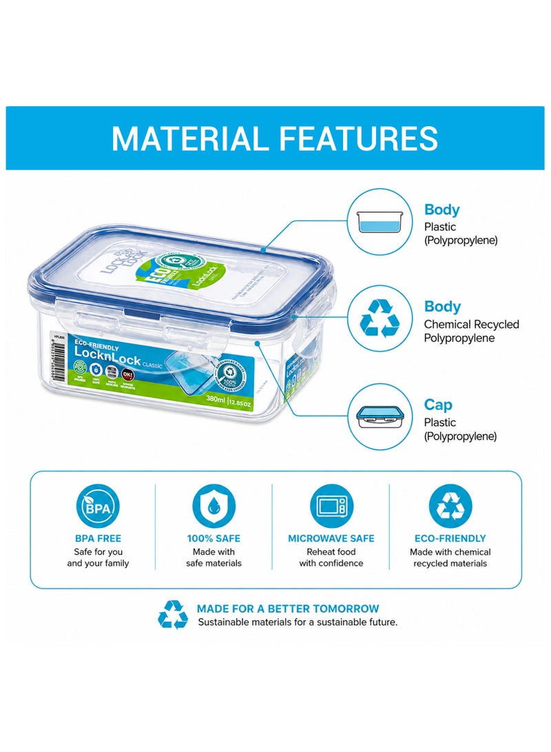 LOCK & LOCK LocknLock Rectangular Food Storage Container 180ml Airtight Leakproof Lid, BPA-Free, Microwave, Freezer & Dishwasher Safe, Space-Saving Container for Sauces, Dips & Leftovers - Image 5