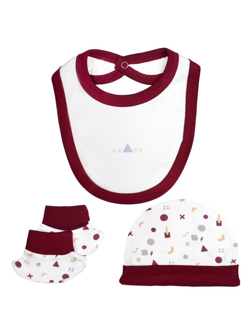 Babies Basic 5 piece Unisex 100% Cotton Sets include Bib, Romper, Mittens, Cap and Sleepsuit/Jumpsuit - Image 4