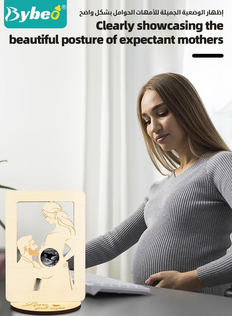 Bybeo 2PCS Baby Ultrasound Photo Frame, Wooden Keepsake Frame, Sonogram Picture Frame, Expecting Mom Gift For Mom-To-Be, Ultrasound Gift for Pregnant Friend - Image 3