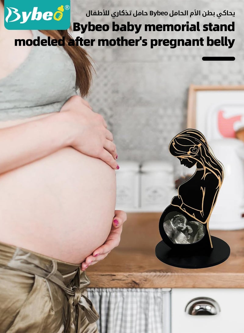 Bybeo 2PCS Baby Ultrasound Photo Frame, Wooden Keepsake Frame, Sonogram Picture Frame, Expecting Mom Gift For Mom-To-Be, Ultrasound Gift for Pregnant Friend - Image 2