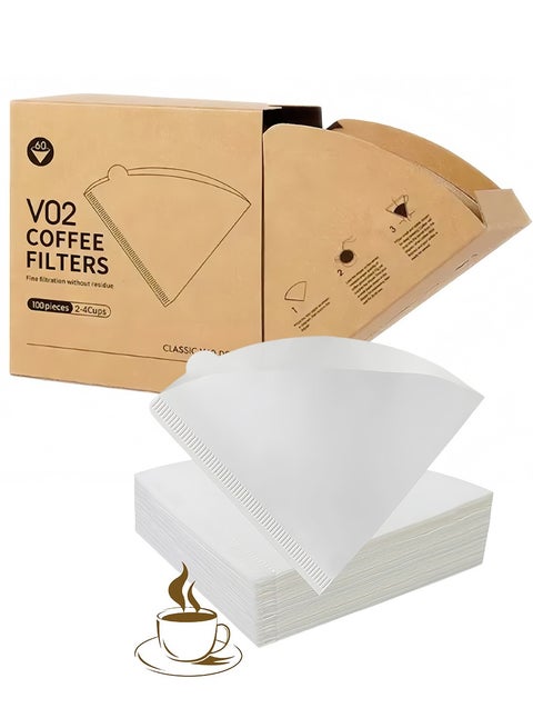 100PCS Coffee Filter Paper V60 Size 02,Disposable Filters for Pour Over and Drip Coffee Maker,with Rotary Box