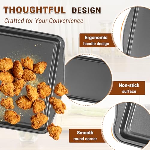 BEWOS Baking Sheet Pans With Racks Set - Including 17.6 × 12 × 1.26 Inch Carbon Steel Baking Sheet, Set of 106 (3 Sheets + 3 Cooling Racks + 100 Parchment Paper), Nonstick Bakeware sets for Baking - Image 3