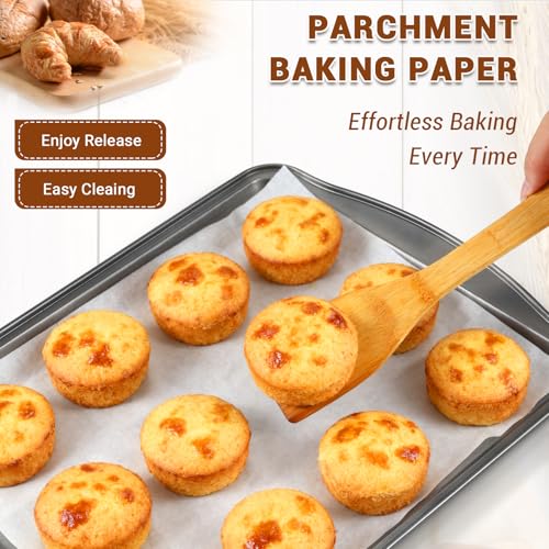BEWOS Baking Sheet Pans With Racks Set - Including 17.6 × 12 × 1.26 Inch Carbon Steel Baking Sheet, Set of 106 (3 Sheets + 3 Cooling Racks + 100 Parchment Paper), Nonstick Bakeware sets for Baking - Image 5