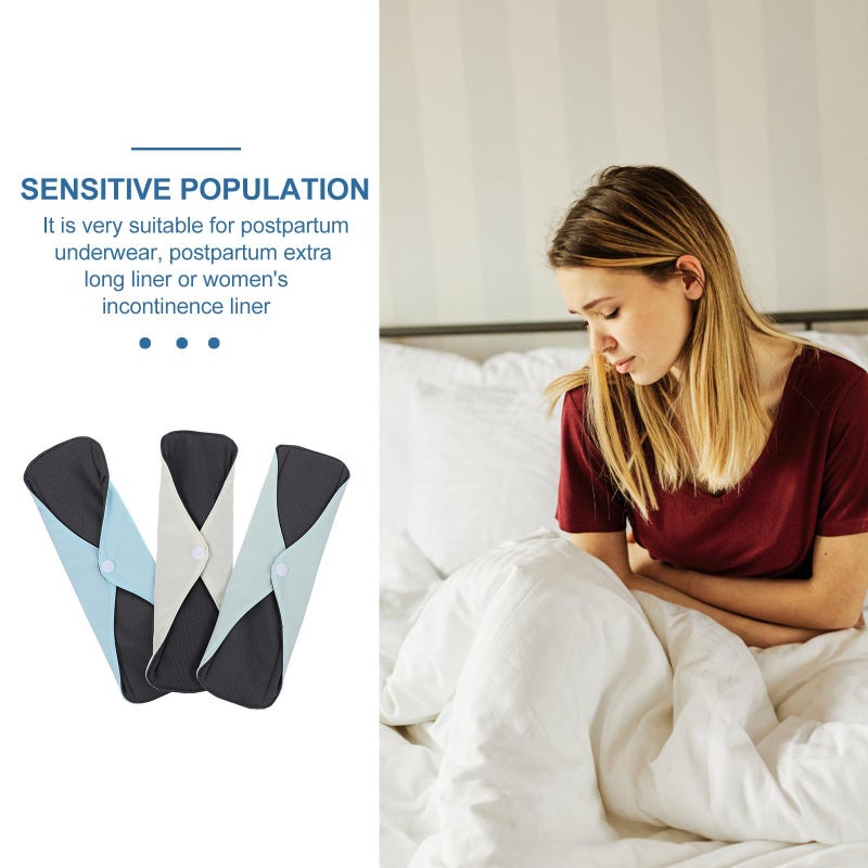 Reusable Washable Menstrual Pads 3pcs Super Absorbent Sanitary Towels Mesh Fabric Eco Friendly - Image 3