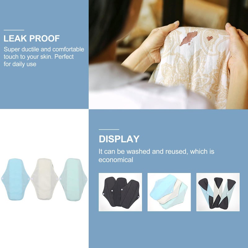 Reusable Washable Menstrual Pads 3pcs Super Absorbent Sanitary Towels Mesh Fabric Eco Friendly - Image 4
