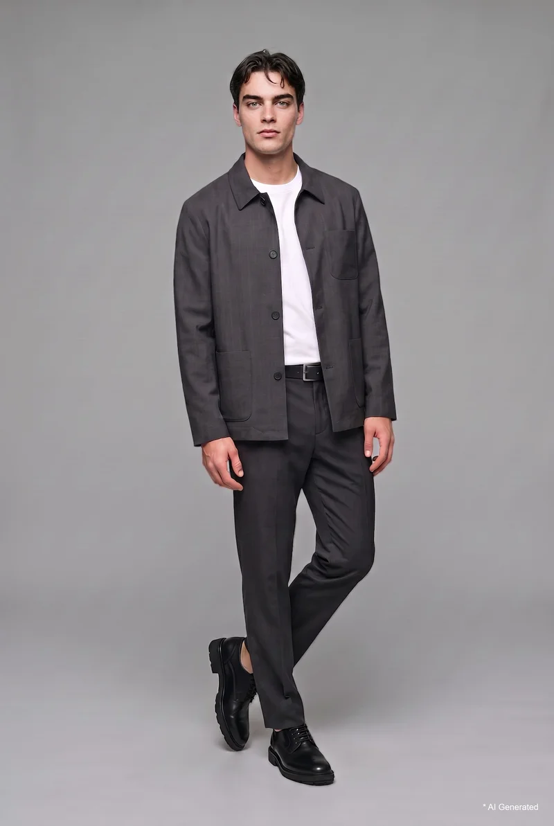 Regular Fit Classic with Pockets Straight Leg Mid-Rise Trousers