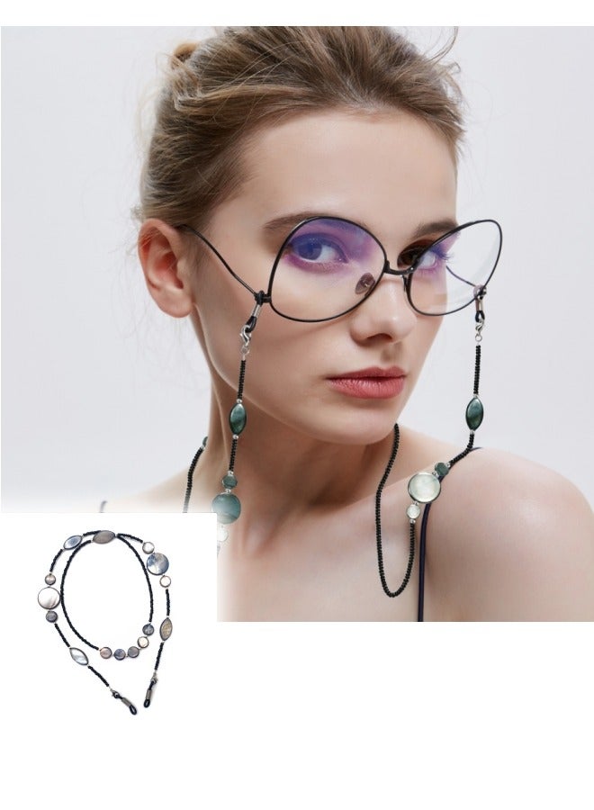 kangchoice Acrylic Beaded Eyeglasses Chains with 2-Piece Silicone Anti-Slip Rings, Suitable for Various Eyeglasses, Seashell Shape, Ideal Gift for Valentine’s Day, Ramadan, Eid al Adha - Image 1