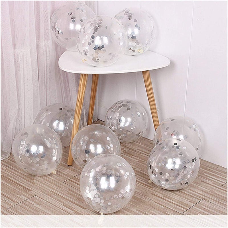 Party Time  Confetti Balloon Shower Kids Birthday Party Wedding Decoration Supplies 10pcs Silver - Image 2