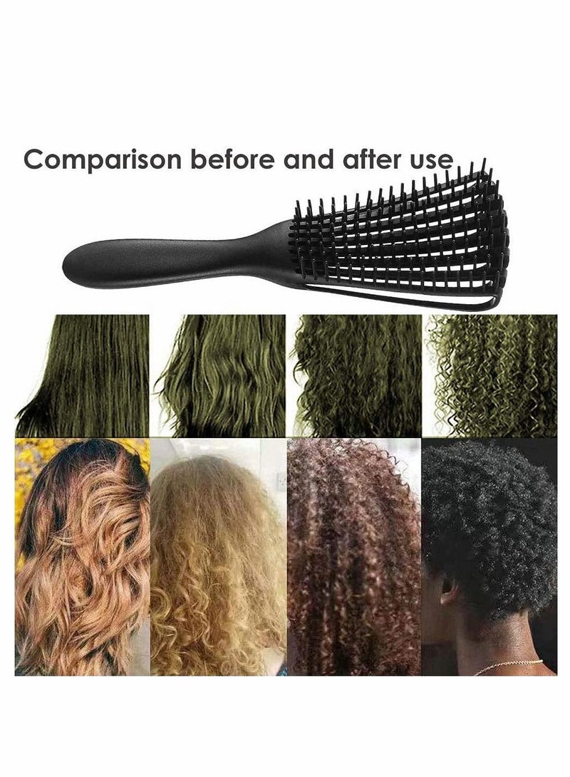 Excefore 2 Pieces Detangling Brush Detangler and 2 Pieces Edge Brush Double Sided Hair Comb, Clean Knots for 3a to 4c Hair Textured Kinky Wavy Curly Wet Dry Oil Matted Hair (Black Pink) - Image 3