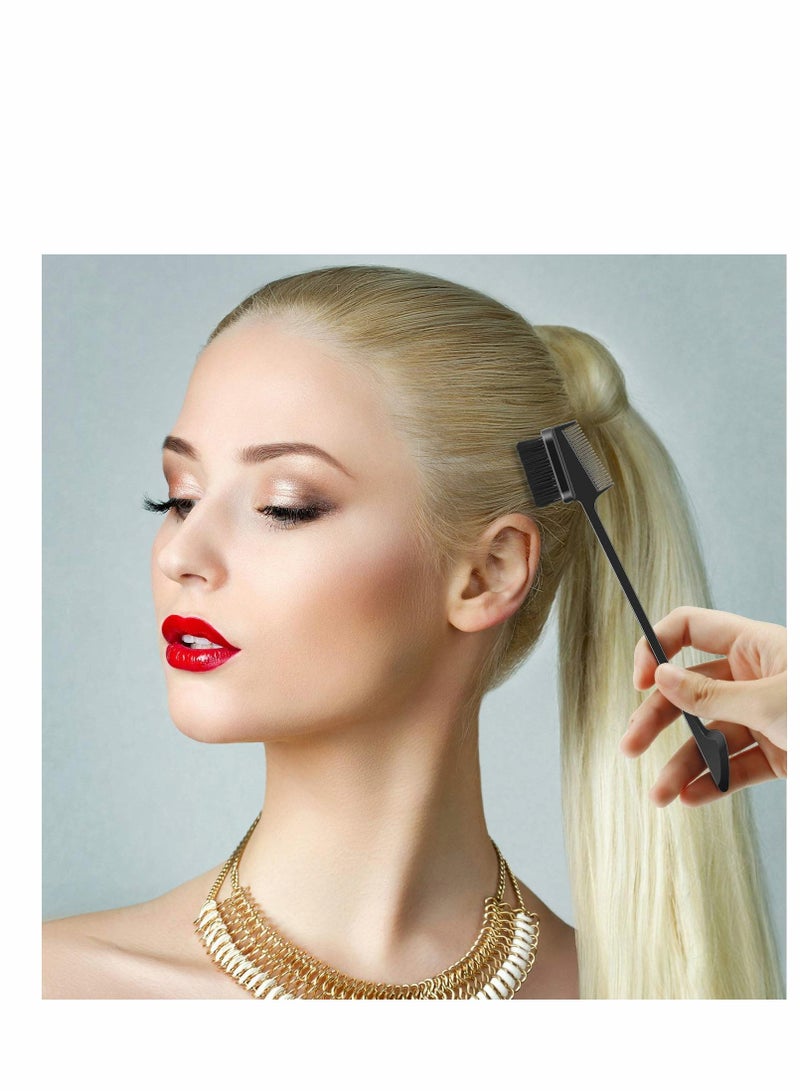 Excefore 2 Pieces Detangling Brush Detangler and 2 Pieces Edge Brush Double Sided Hair Comb, Clean Knots for 3a to 4c Hair Textured Kinky Wavy Curly Wet Dry Oil Matted Hair (Black Pink) - Image 4