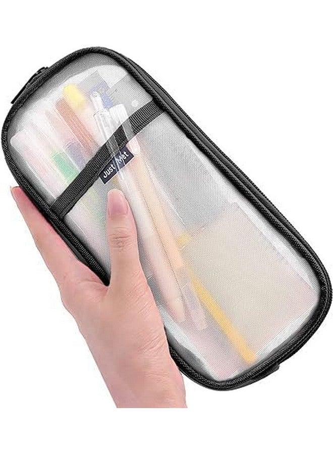 DROPOSALE Transparent Pen Pouch Keep Your Writing Essentials Organized and Visible Best for Student Exams Pack of 1 (Black Color) - Image 3