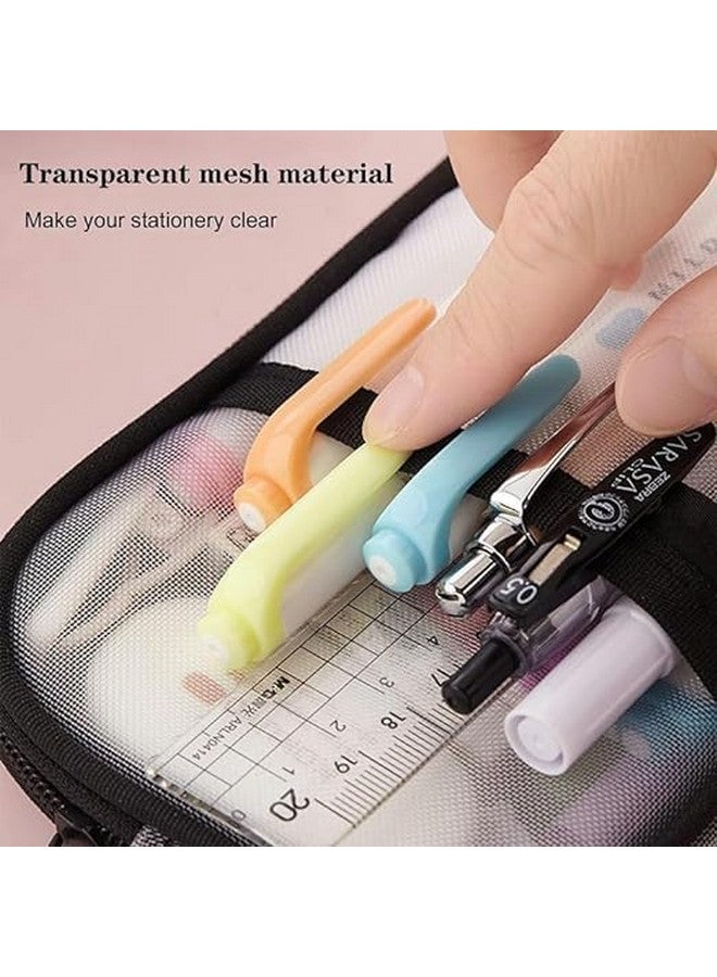 DROPOSALE Transparent Pen Pouch Keep Your Writing Essentials Organized and Visible Best for Student Exams Pack of 1 (Black Color) - Image 4