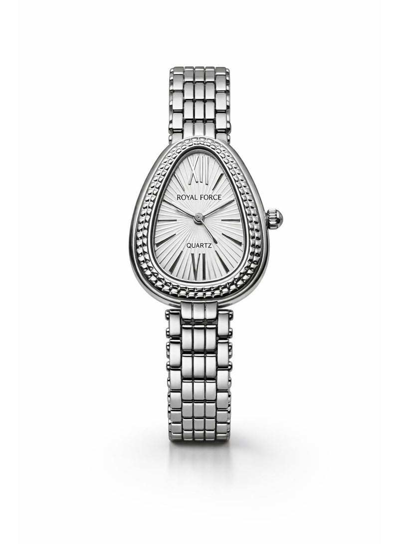 Royal Force Bellora RF014L Women’s Luxury Quartz Watch Silver Stainless Steel Strap Elegant Oval Dial Analog Wrist Watch - Image 3