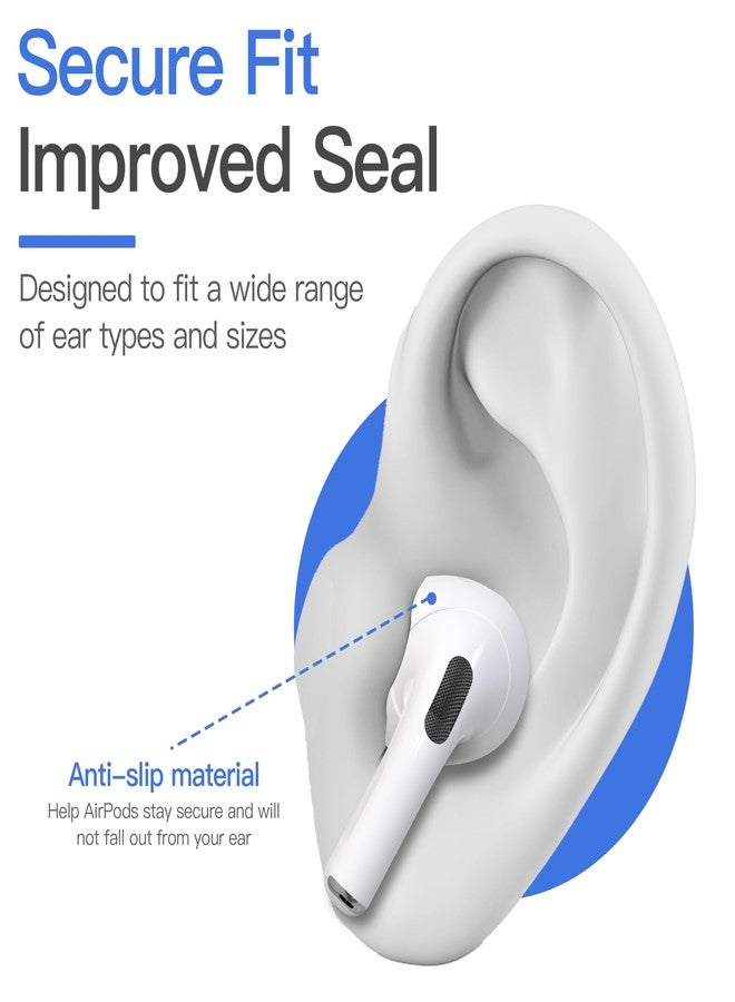 DamonLight [Fit in Case] 3 Pairs Cover for AirPods 4 DamonLight Anti Scratches Add Grip Sport Ear Tips [US Patent Registered] Compatible with AirPods 4th Generation (White) - Image 5