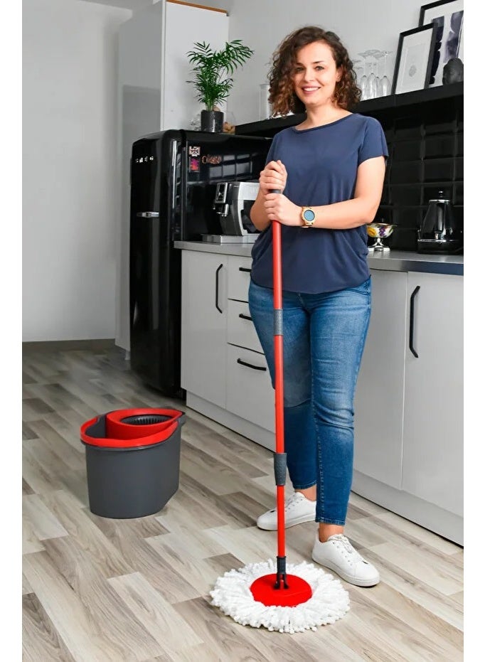 فيليدا طقم ممسحة فيليدا سبينو ألترا سبين مع خاصية الغسيل والعصر التلقائي، رأس ممسحة مصنوع من الألياف الدقيقة بنسبة 100%، مناسب لجميع أنواع الأرضيات، قابل للغسل في الغسالة على درجة حرارة 60 مئوية - Image 4