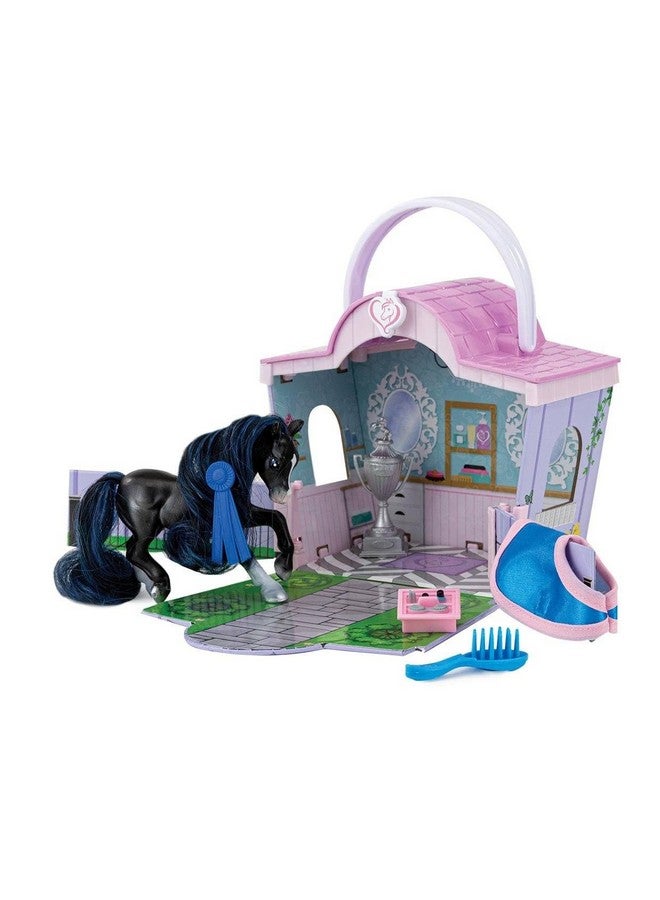 Breyer Breyer Horses Mane Beauty Li'l Beauties Playset | Shimmer's Beauty Salon | Model #7431, Purple - Image 1