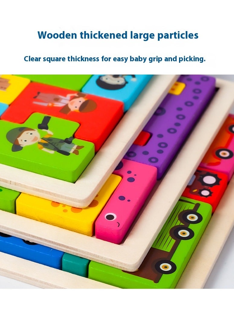 Children's Transportation Puzzle Baby Early Education Educational Toys Boys And Girls Assembly Desktop Toys - Image 2