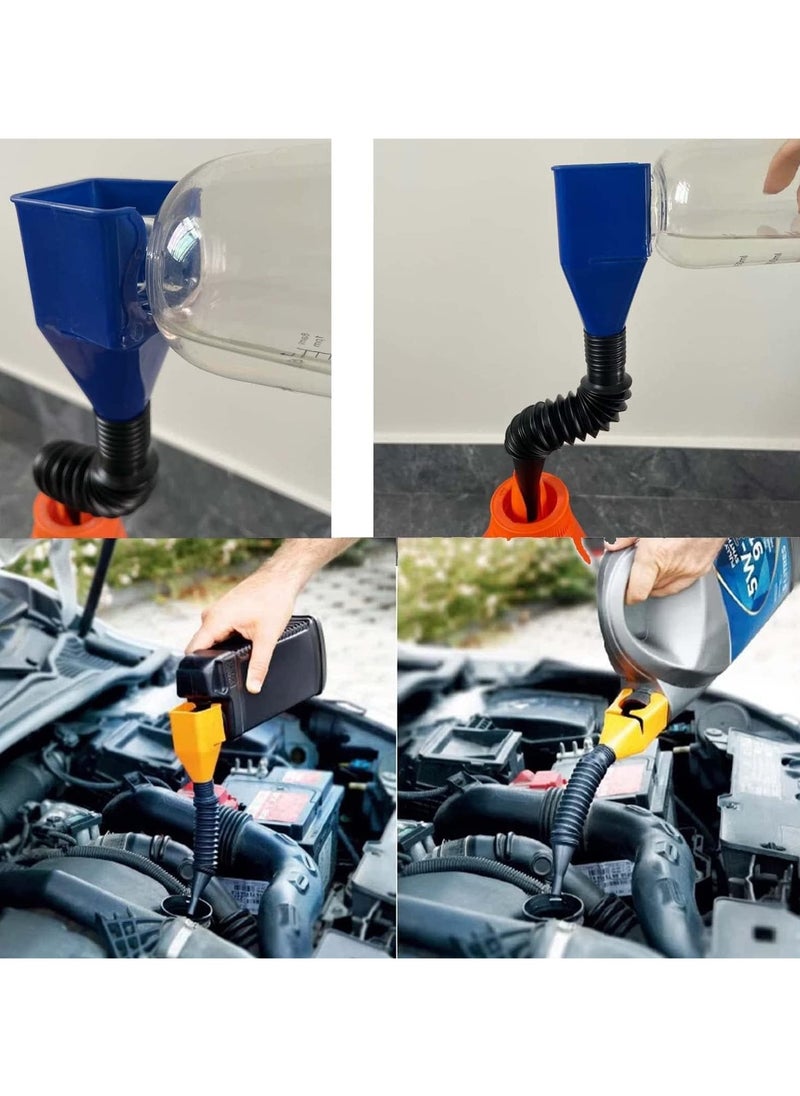 Generic - Flexible Funnels for Automotive Use Multipurpose Hand-Free Fuel Funnel Oil Funnel for Oil Change Universal Plastic Funnel with Hose Fits Car Truck Home - Image 1