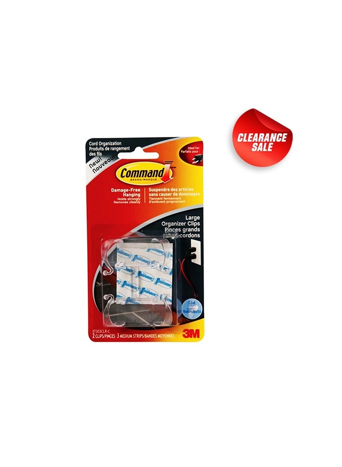 3M Clear Large Cord Organizers/Clear Strips [2cord,3Strips]